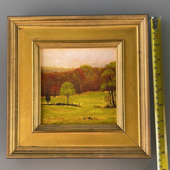 “Landscape in Spring Green” Painting by James Kennedy in custom gold frame. - Picture 8 of 10